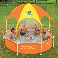 Каркасный бассейн Bestway 56193, 244 х 51 см., с навесом